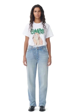 Sale GANNI Rigid Denim Figni Light Blue Vintage