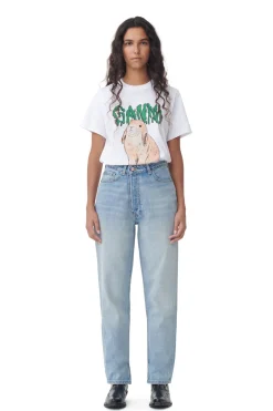 Sale GANNI Rigid Denim Figni Light Blue Vintage
