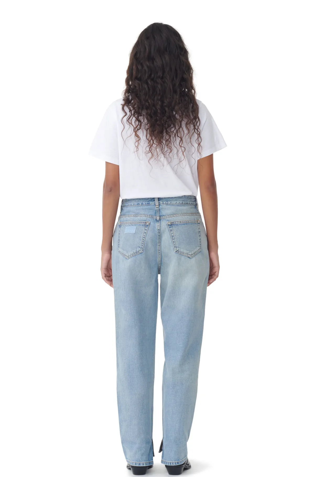 Sale GANNI Rigid Denim Figni Light Blue Vintage