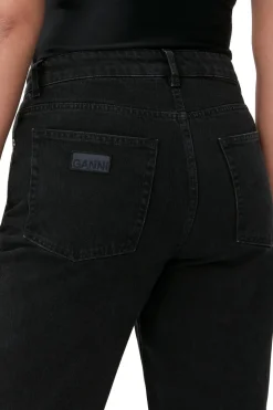 Sale GANNI Rigid Denim Misy Cropped Washed Black/Black