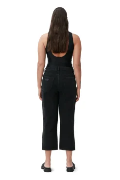 Sale GANNI Rigid Denim Misy Cropped Washed Black/Black