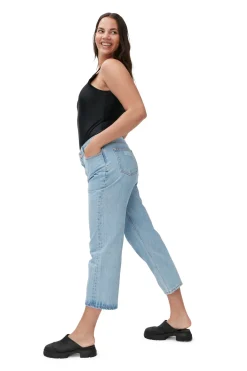 Cheap GANNI Rigid Denim Misy Cropped Light Blue Stone