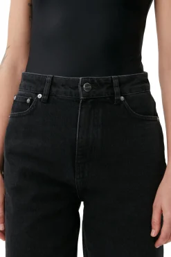 Sale GANNI Rigid Denim Misy Cropped Washed Black/Black