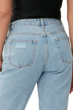 Cheap GANNI Rigid Denim Misy Cropped Light Blue Stone