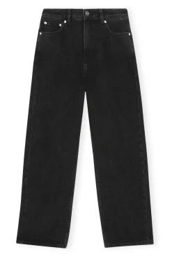 Sale GANNI Rigid Denim Misy Cropped Washed Black/Black