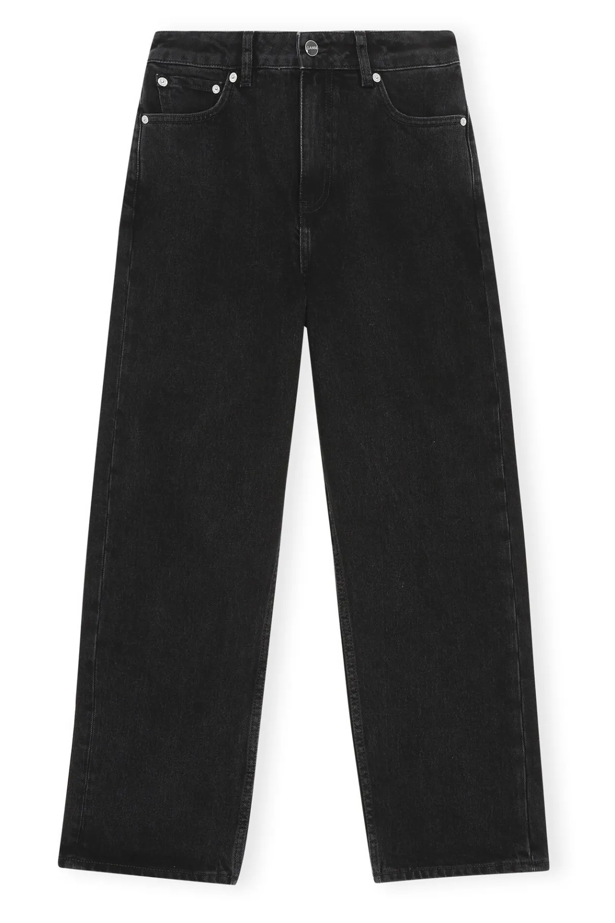 Sale GANNI Rigid Denim Misy Cropped Washed Black/Black