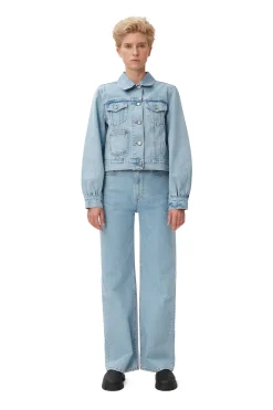 Store GANNI Rigid Denim Rigid Denim Camy Light Blue Stone