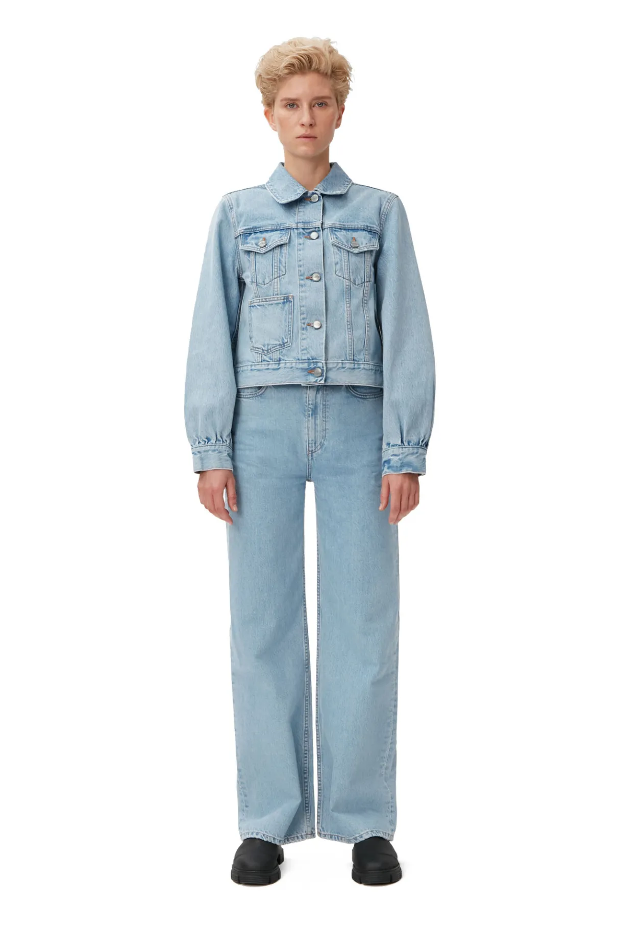Store GANNI Rigid Denim Rigid Denim Camy Light Blue Stone
