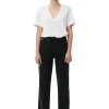 New GANNI Rigid Denim Rigid Denim Figni Washed Black/Black