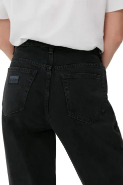 New GANNI Rigid Denim Rigid Denim Figni Washed Black/Black