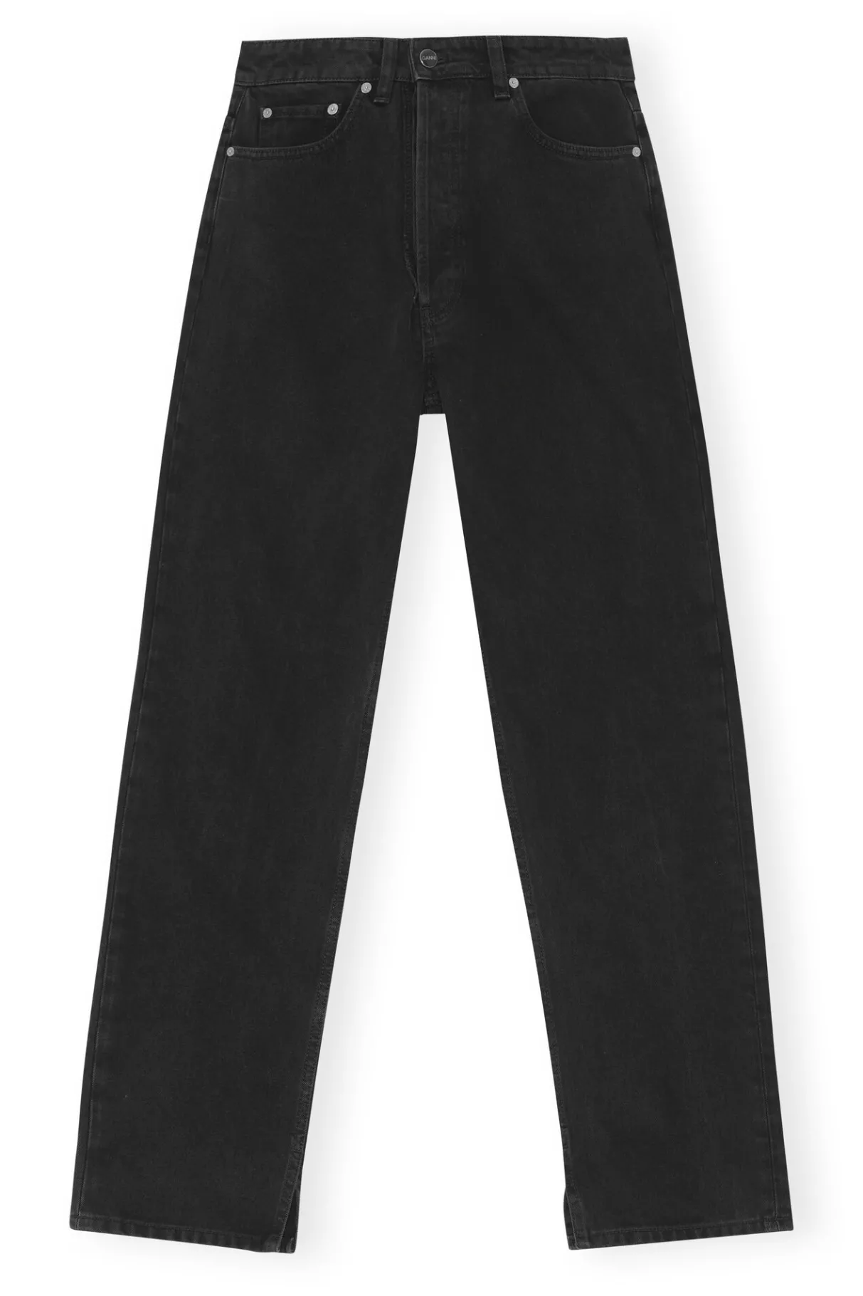 New GANNI Rigid Denim Rigid Denim Figni Washed Black/Black