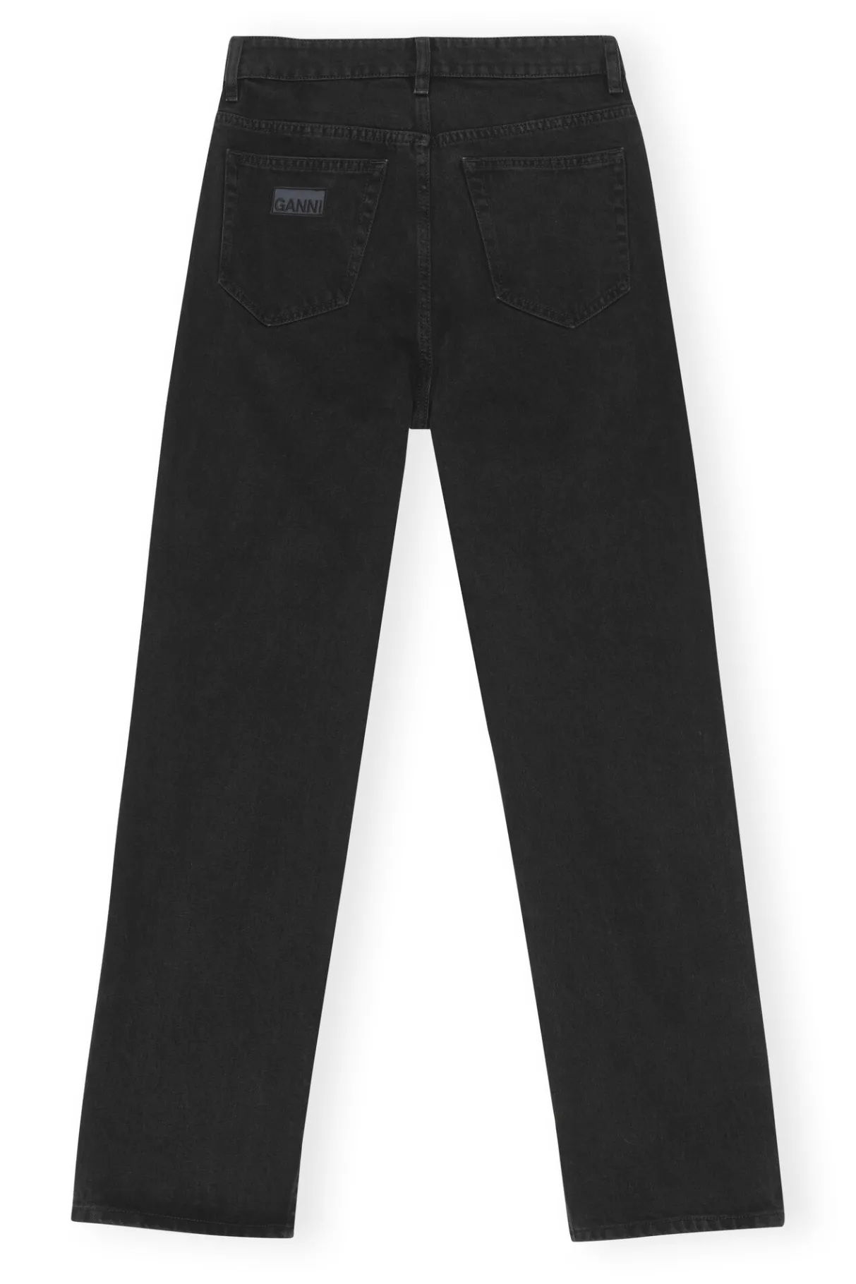 New GANNI Rigid Denim Rigid Denim Figni Washed Black/Black