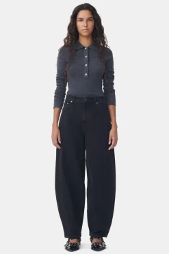 Discount GANNI Rigid Denim Stary Washed Black/Black