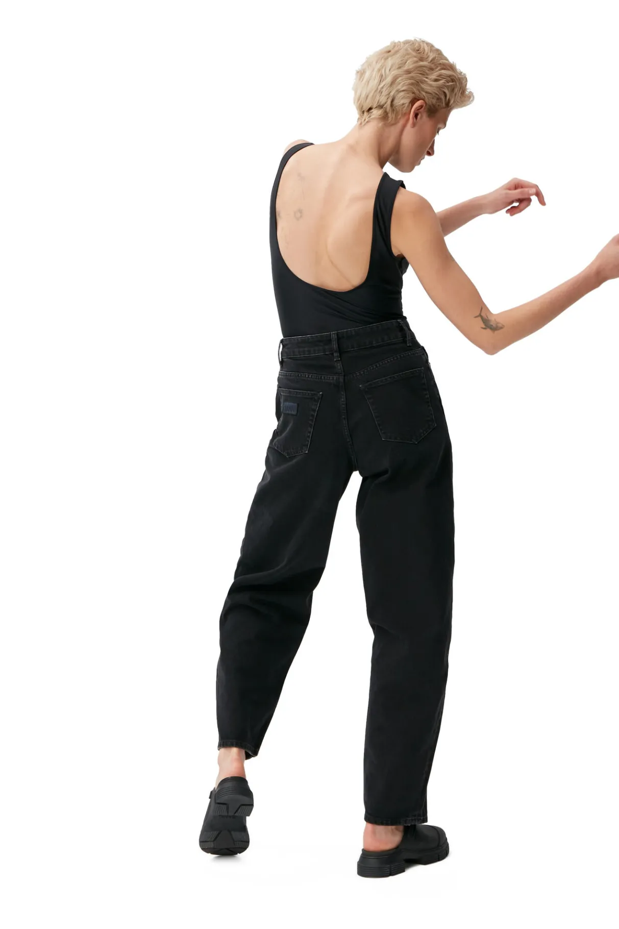 Discount GANNI Rigid Denim Stary Washed Black/Black