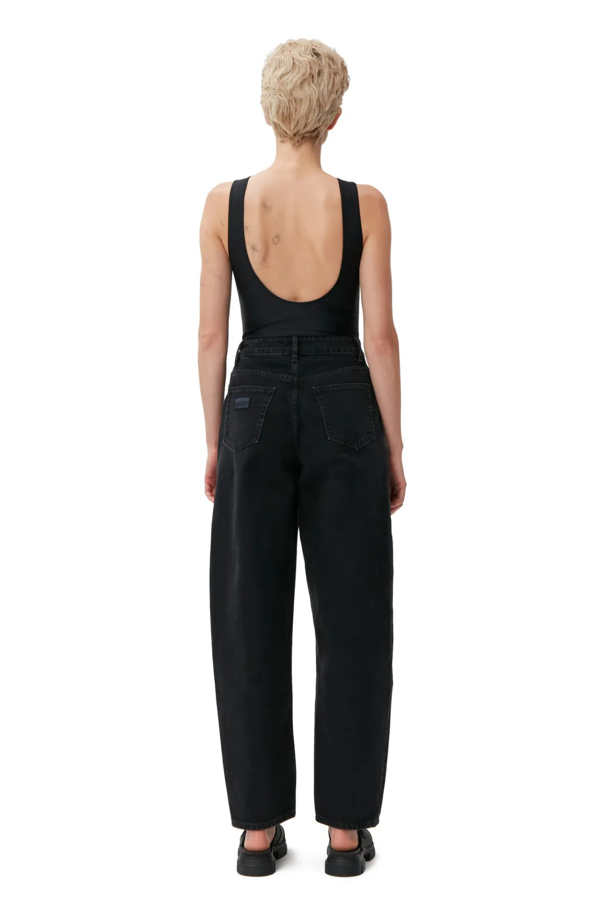 Discount GANNI Rigid Denim Stary Washed Black/Black