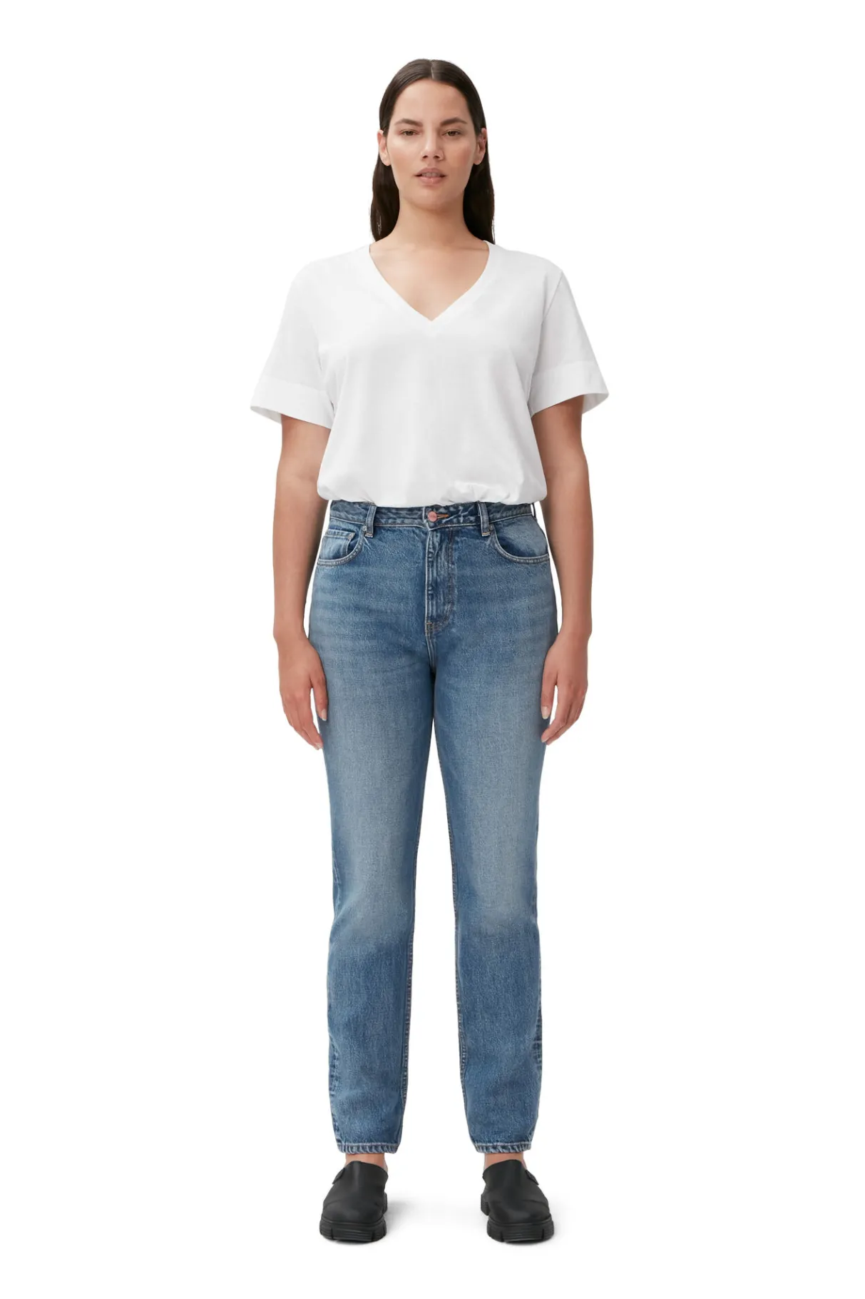 Discount GANNI Rigid Denim Swigy Mid Blue Vintage