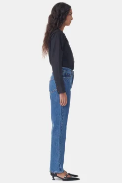 Store GANNI Rigid Denim Swigy Mid Blue Stone