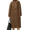 Store GANNI Ripstop Quilt Coat Teak