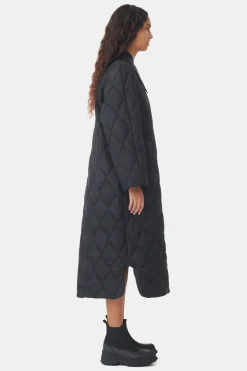Cheap GANNI Ripstop Quilt Coat Black