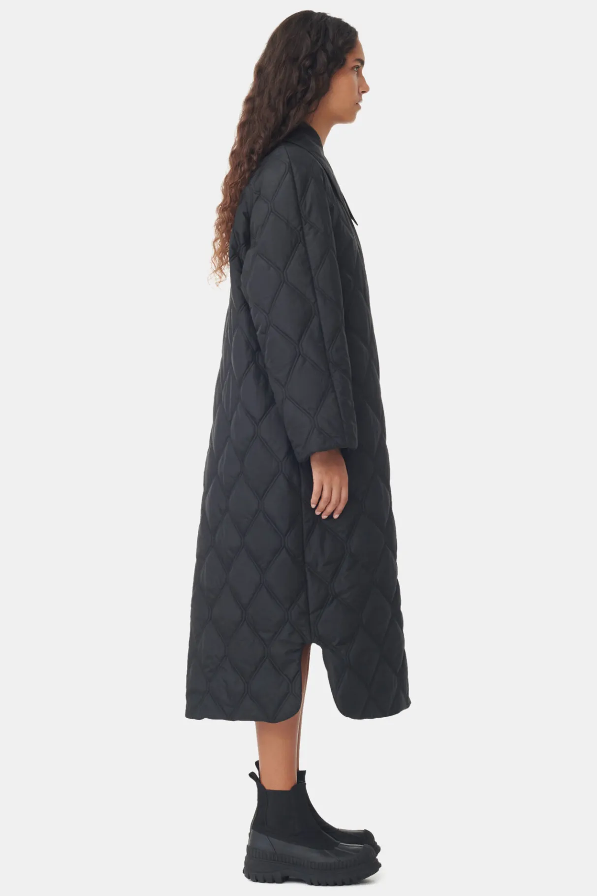 Cheap GANNI Ripstop Quilt Coat Black