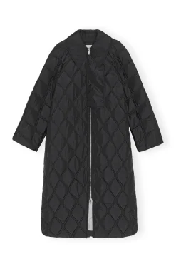 Cheap GANNI Ripstop Quilt Coat Black