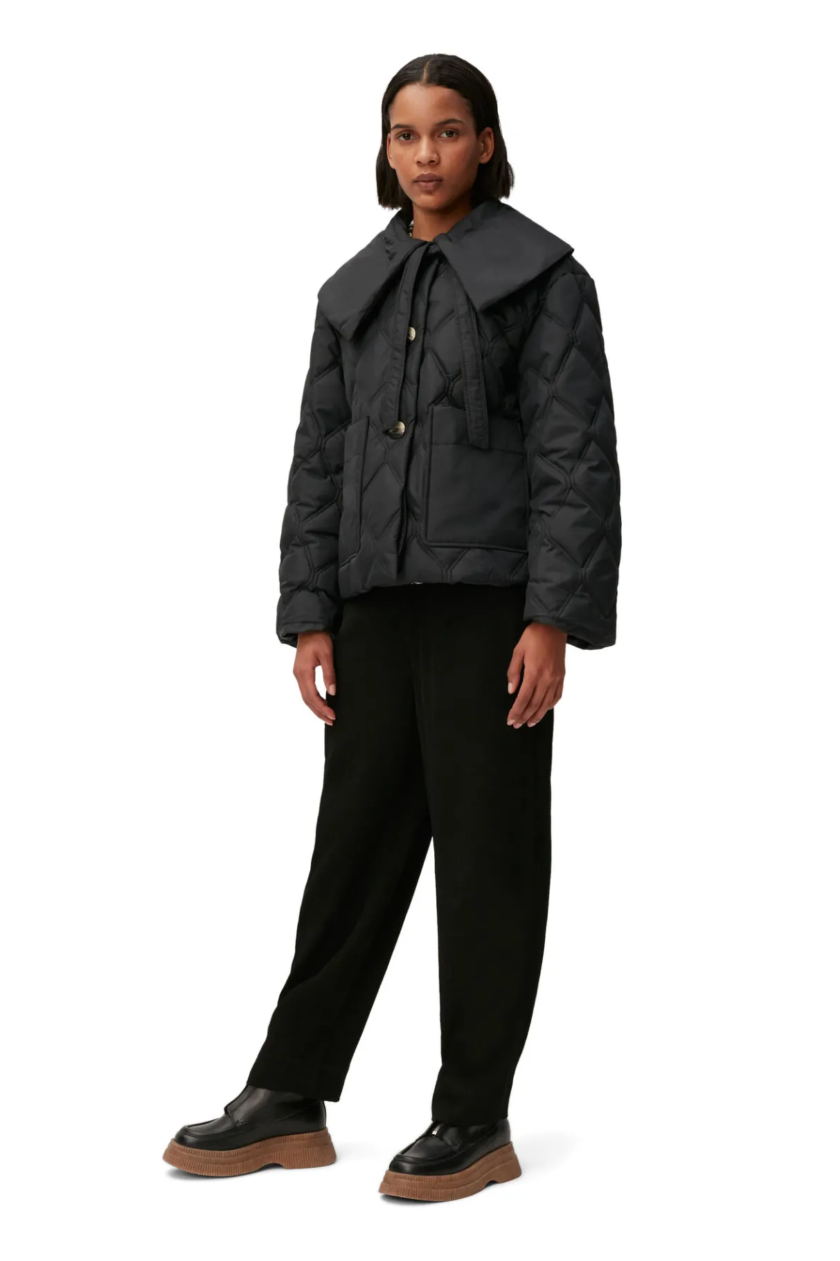 Sale GANNI Ripstop Quilt Jacket Black