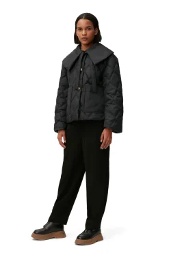 Sale GANNI Ripstop Quilt Jacket Black