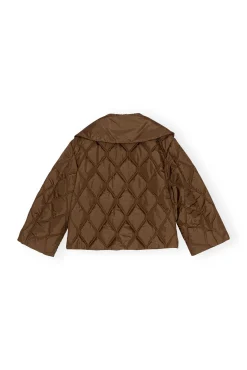 Clearance GANNI Ripstop Quilt Jacket Teak