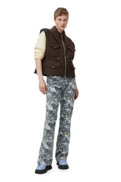 Outlet GANNI Ripstop Quilt Reversible Vest Mole