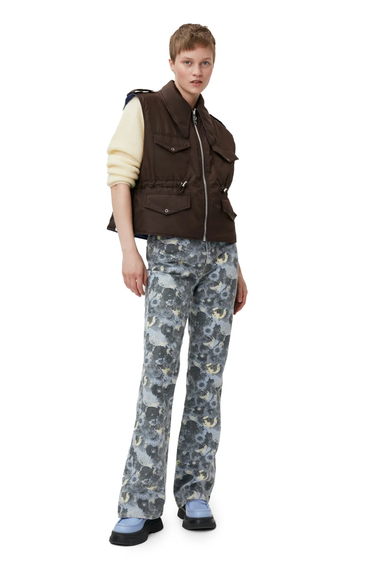 Outlet GANNI Ripstop Quilt Reversible Vest Mole