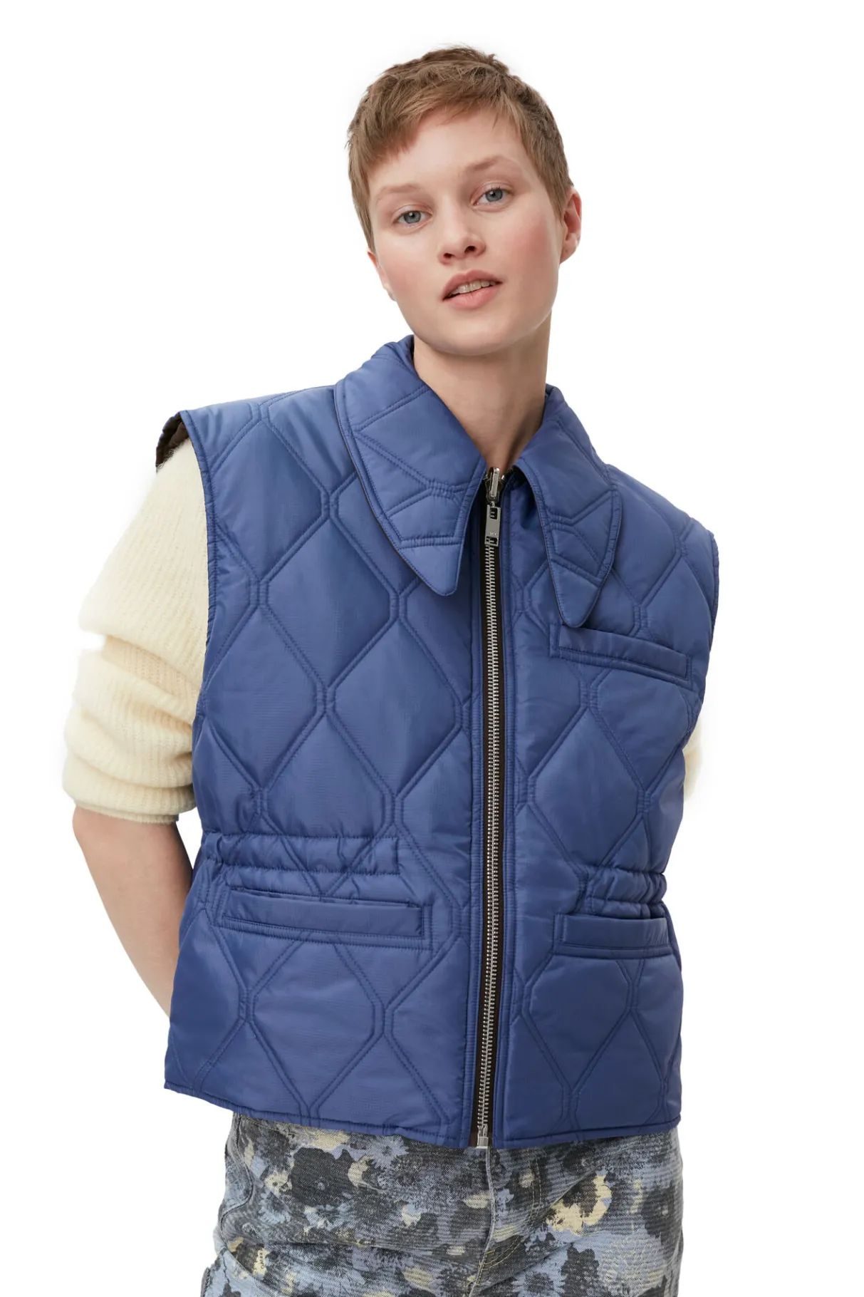 Outlet GANNI Ripstop Quilt Reversible Vest Mole