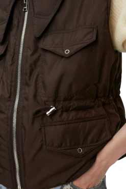 Outlet GANNI Ripstop Quilt Reversible Vest Mole