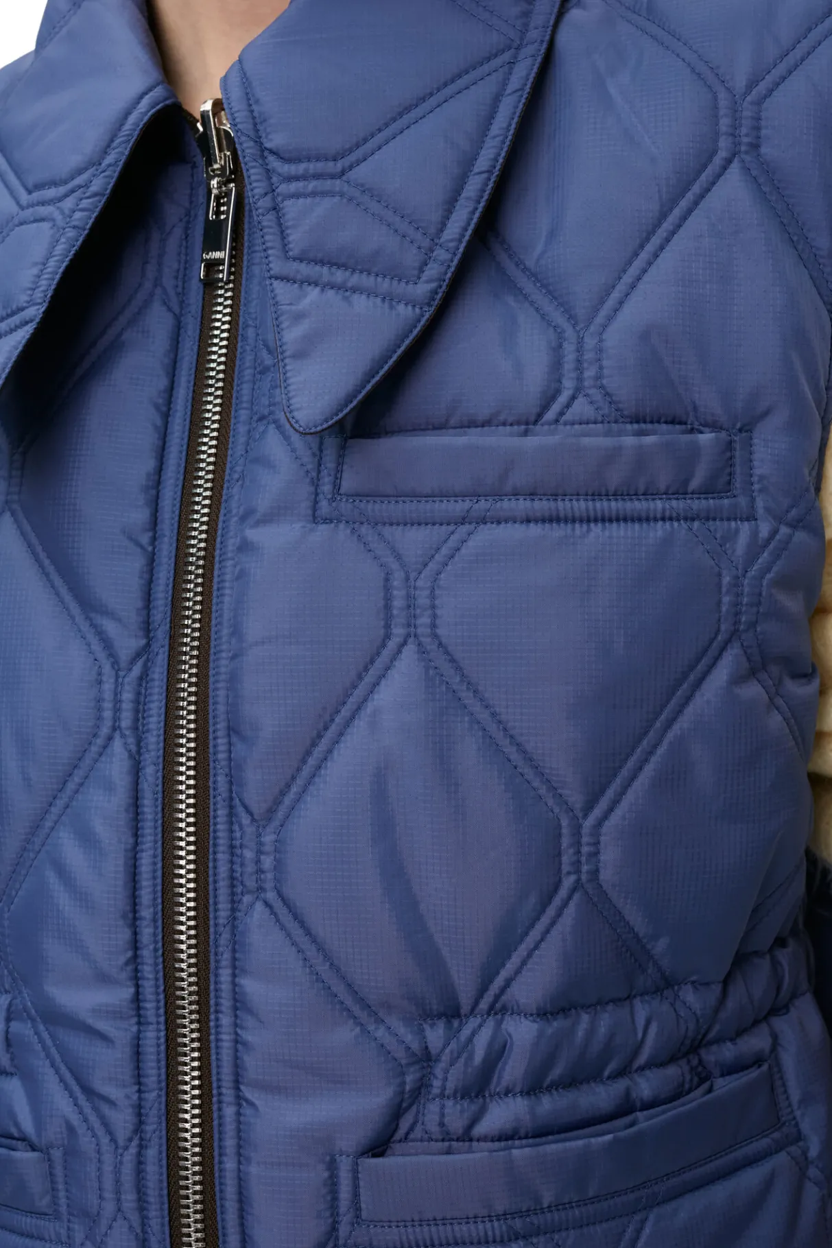 Outlet GANNI Ripstop Quilt Reversible Vest Mole