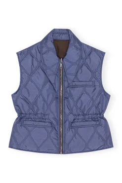 Outlet GANNI Ripstop Quilt Reversible Vest Mole