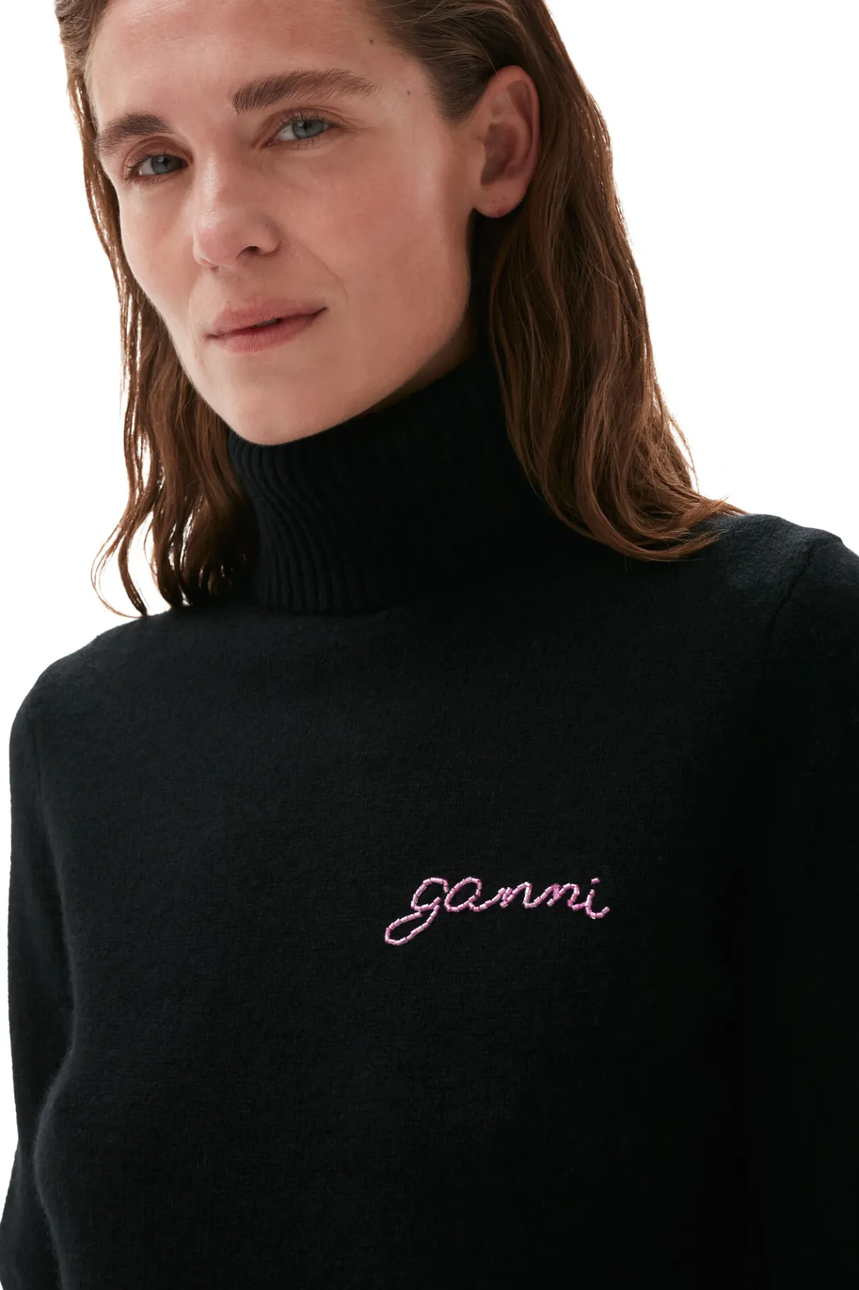 Cheap GANNI Rollneck Pullover Black