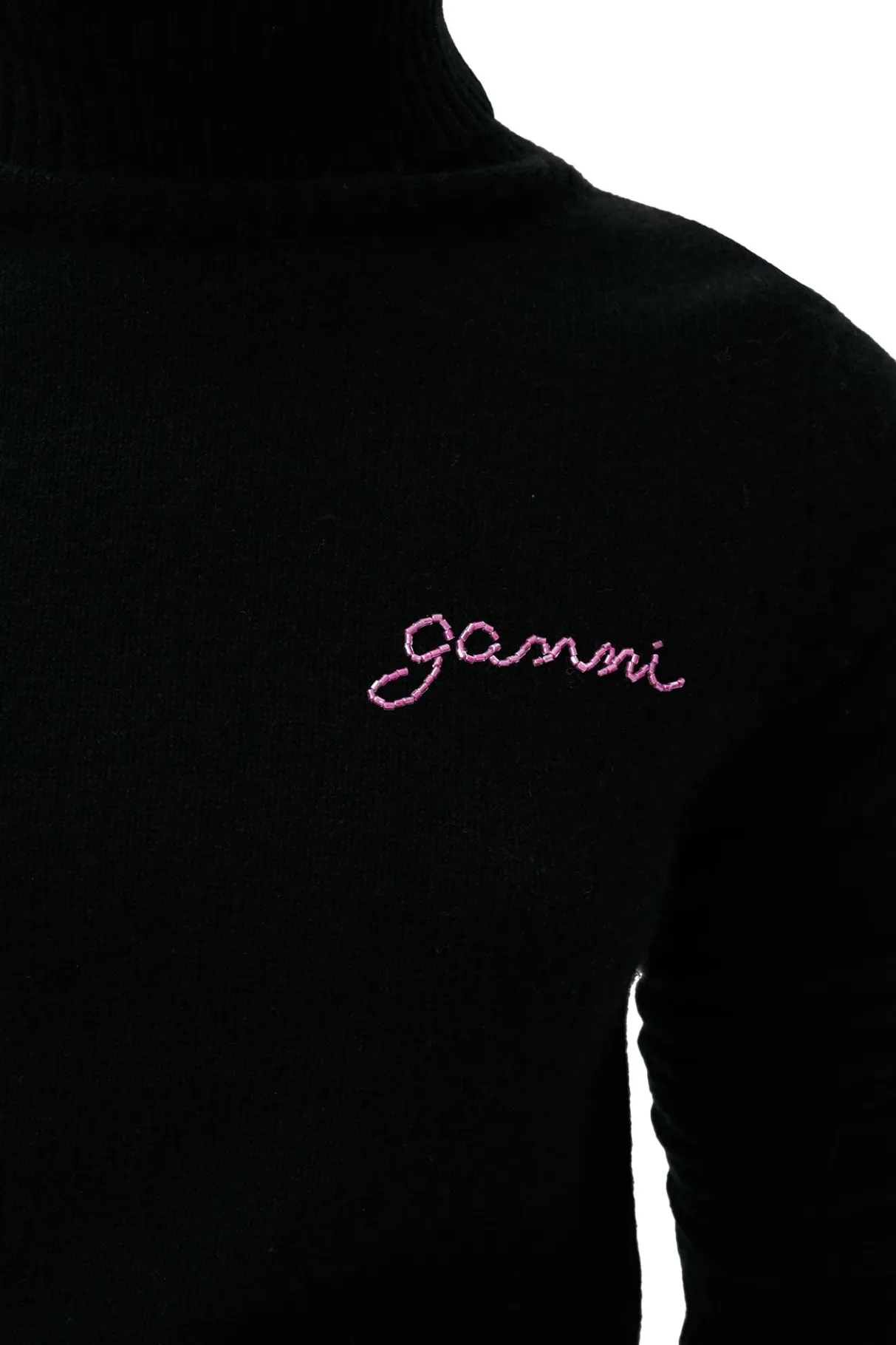 Cheap GANNI Rollneck Pullover Black
