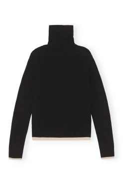 Cheap GANNI Rollneck Pullover Black