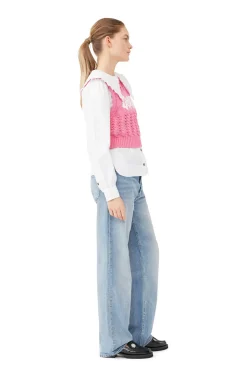New GANNI Rope Cropped Vest Bonbon