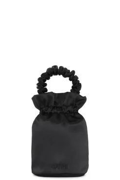 Store GANNI Ruched Top Handle Bag Black