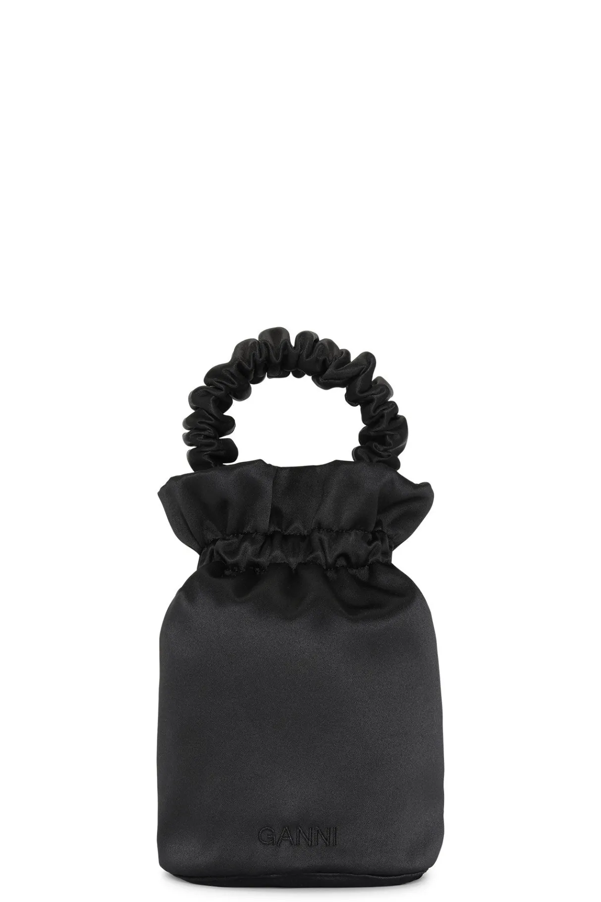 Store GANNI Ruched Top Handle Bag Black