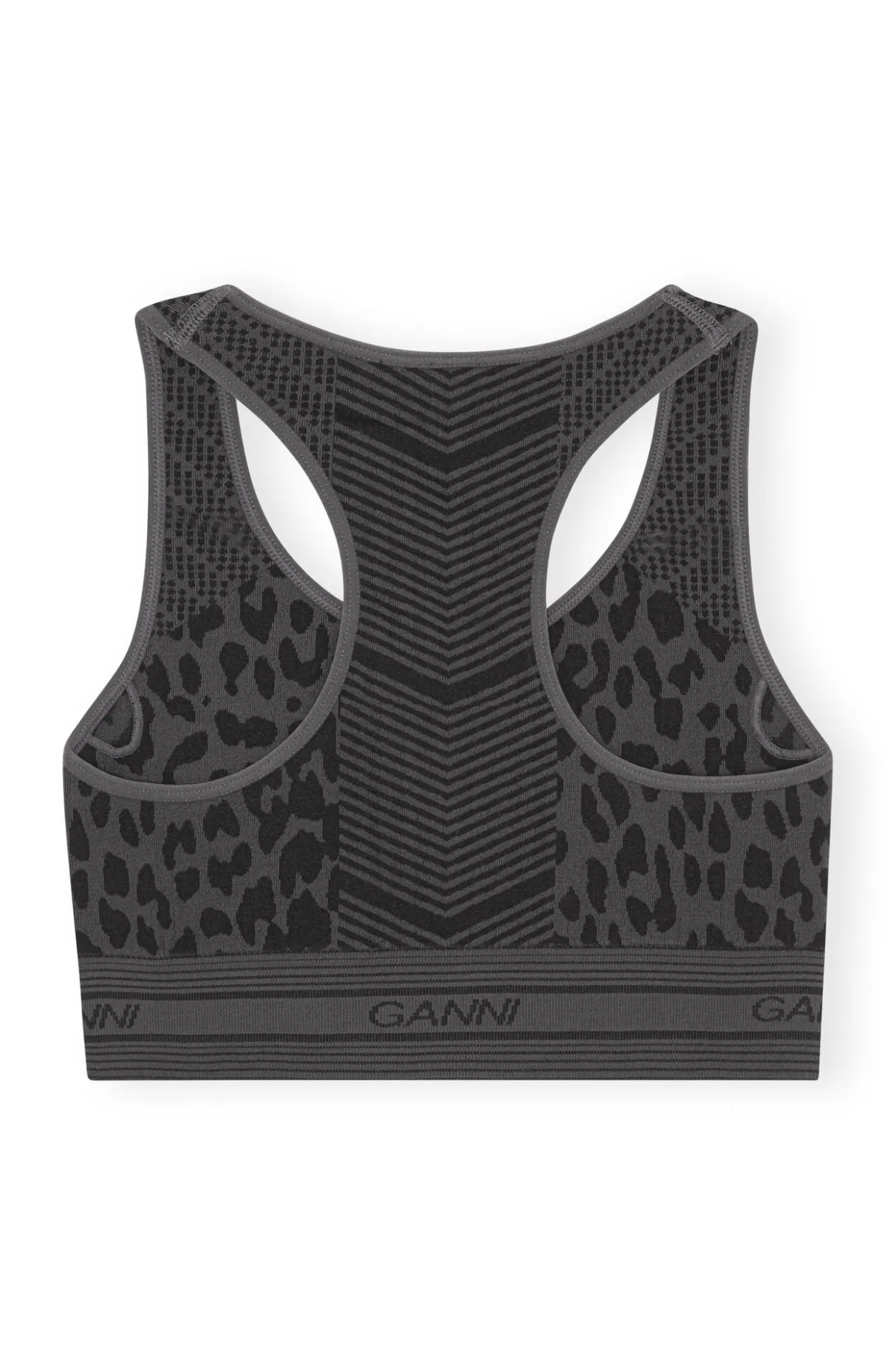 Sale GANNI Seamless Jacquard Bra Black