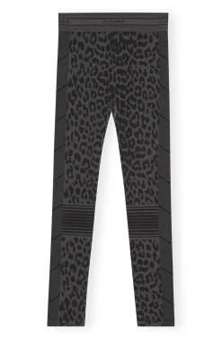 Best GANNI Seamless Jacquard Leggings Black
