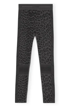 Best GANNI Seamless Jacquard Leggings Black