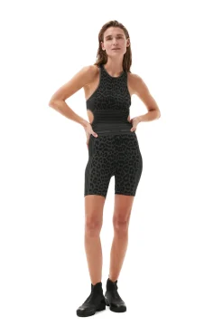 Best GANNI Seamless Jacquard Top Black
