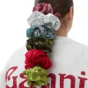 Clearance GANNI Seersucker Check Scrunchie Lagoon