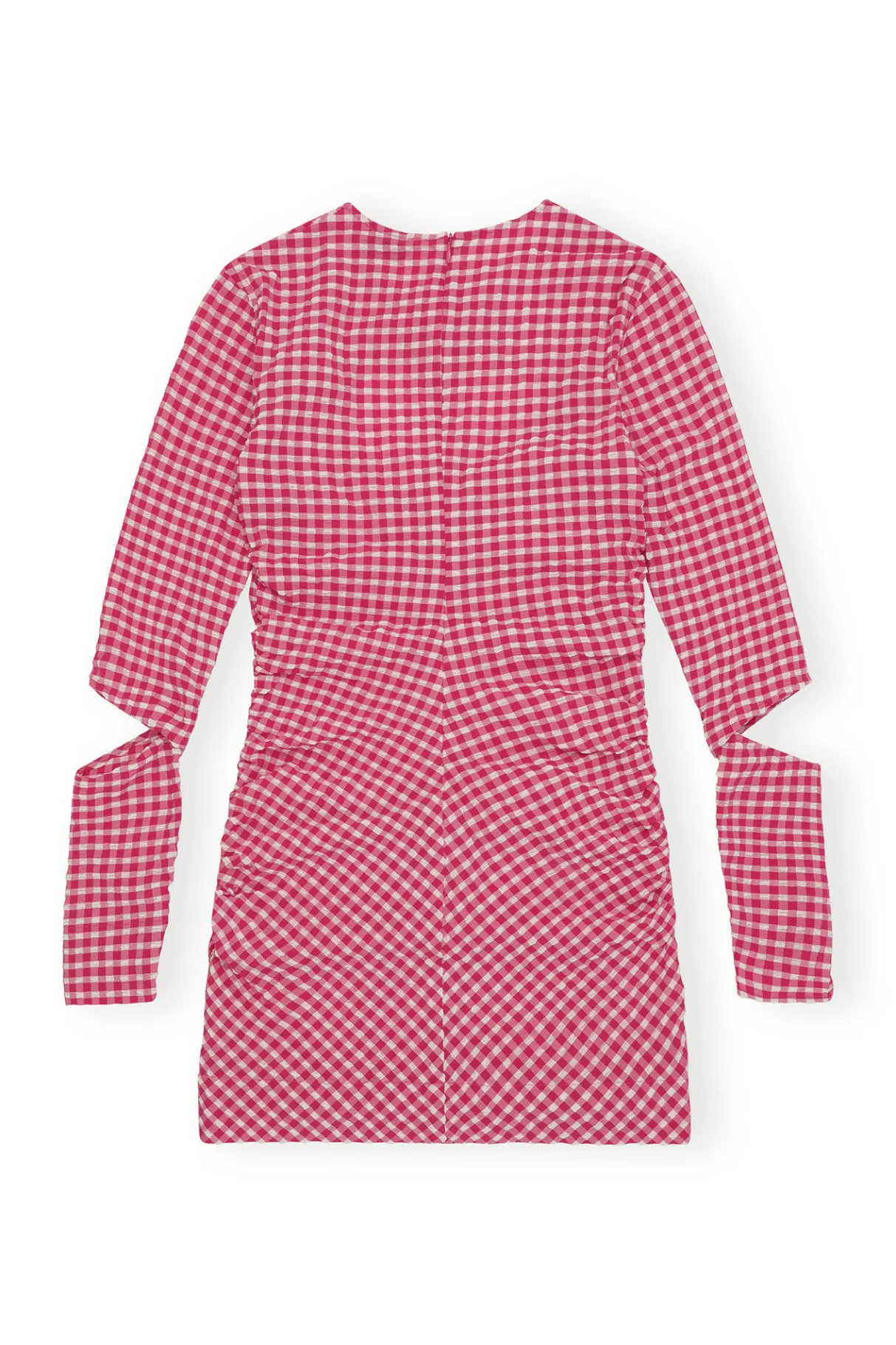 Sale GANNI Seersucker Cutout Mini Dress Love Potion