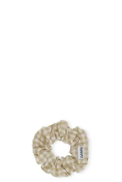 Flash Sale GANNI Seersucker Scrunchie Pale Khaki