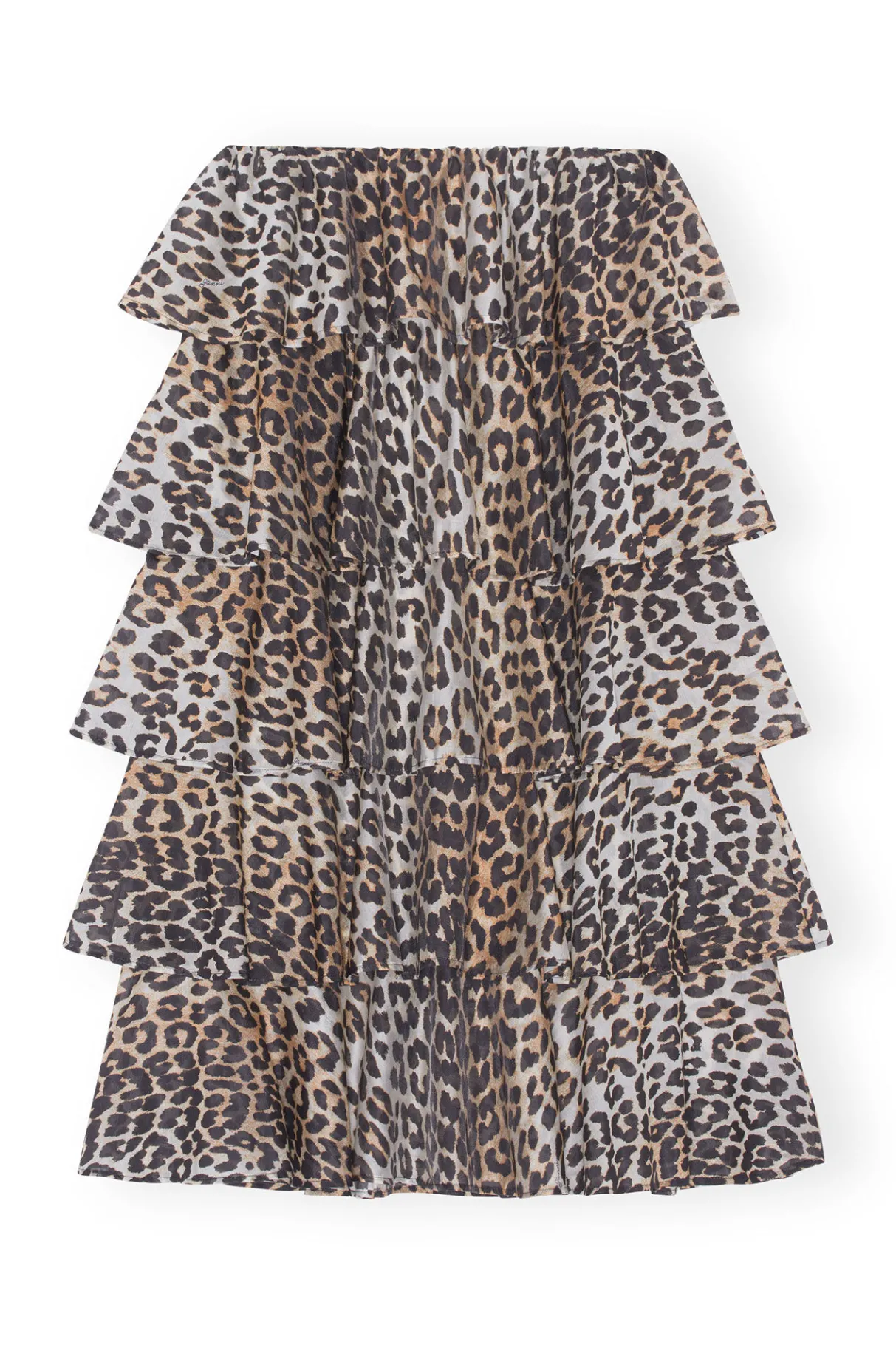 Hot GANNI Sheer Voile Maxi Flounce Skirt Almond Milk