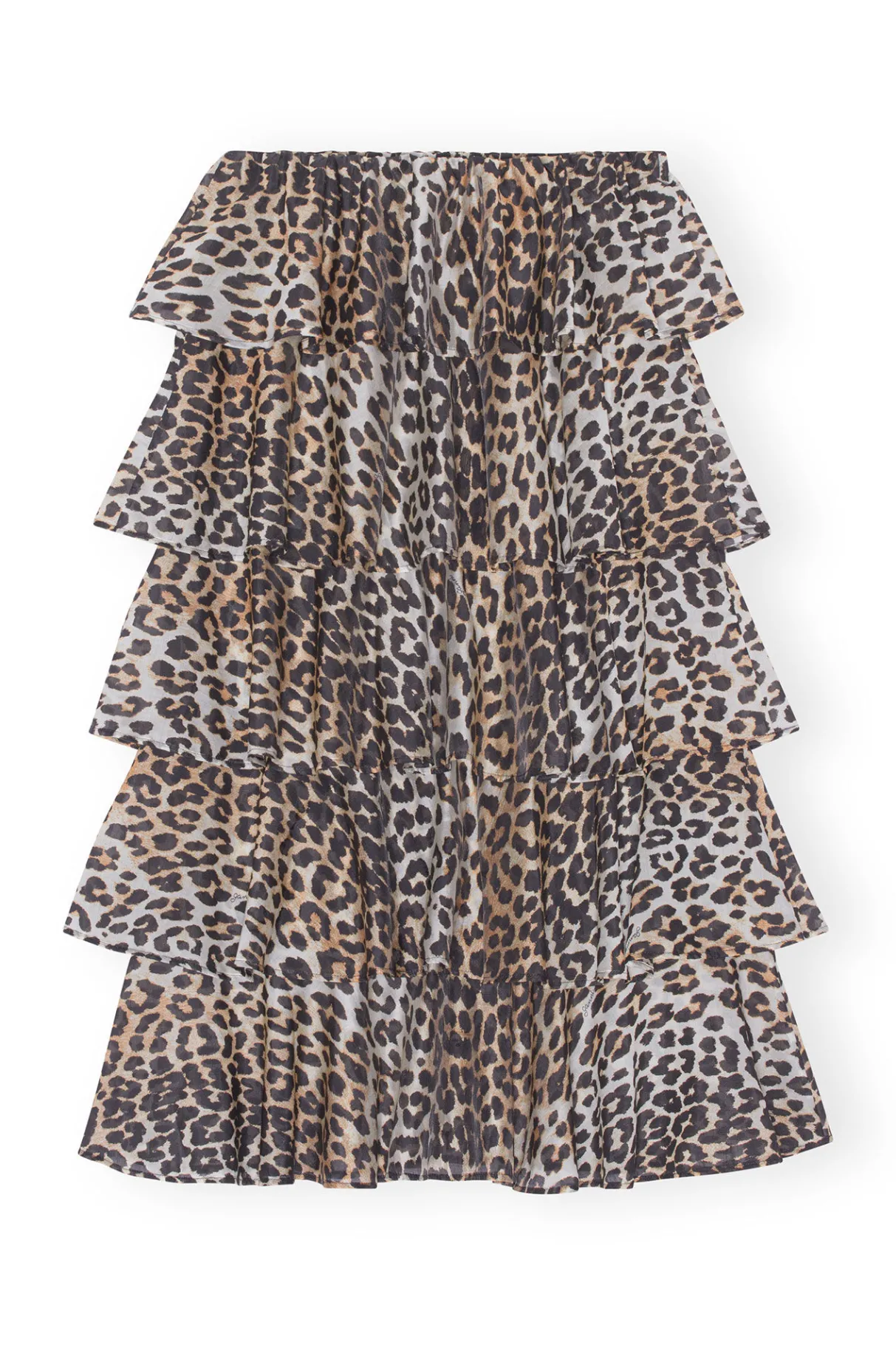 Hot GANNI Sheer Voile Maxi Flounce Skirt Almond Milk