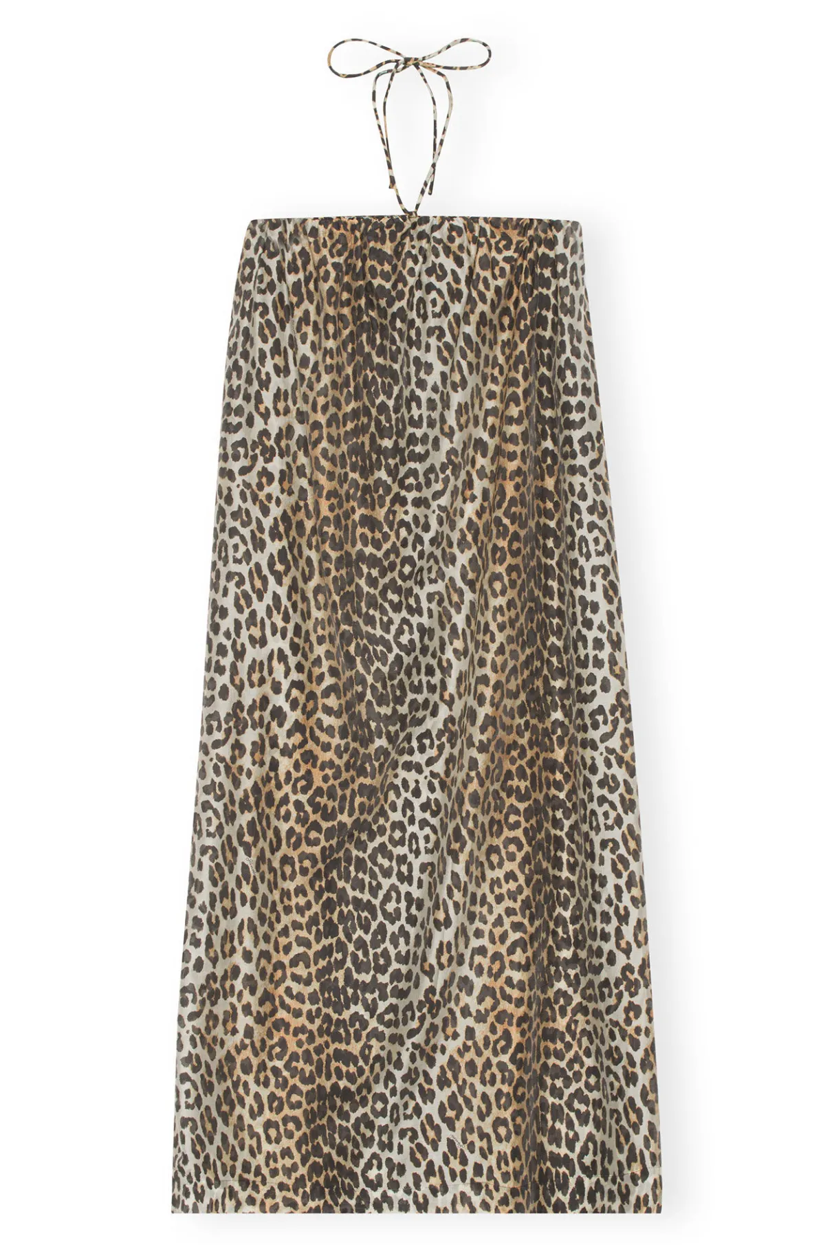 Online GANNI Sheer Voile Maxi Strap Dress Almond Milk
